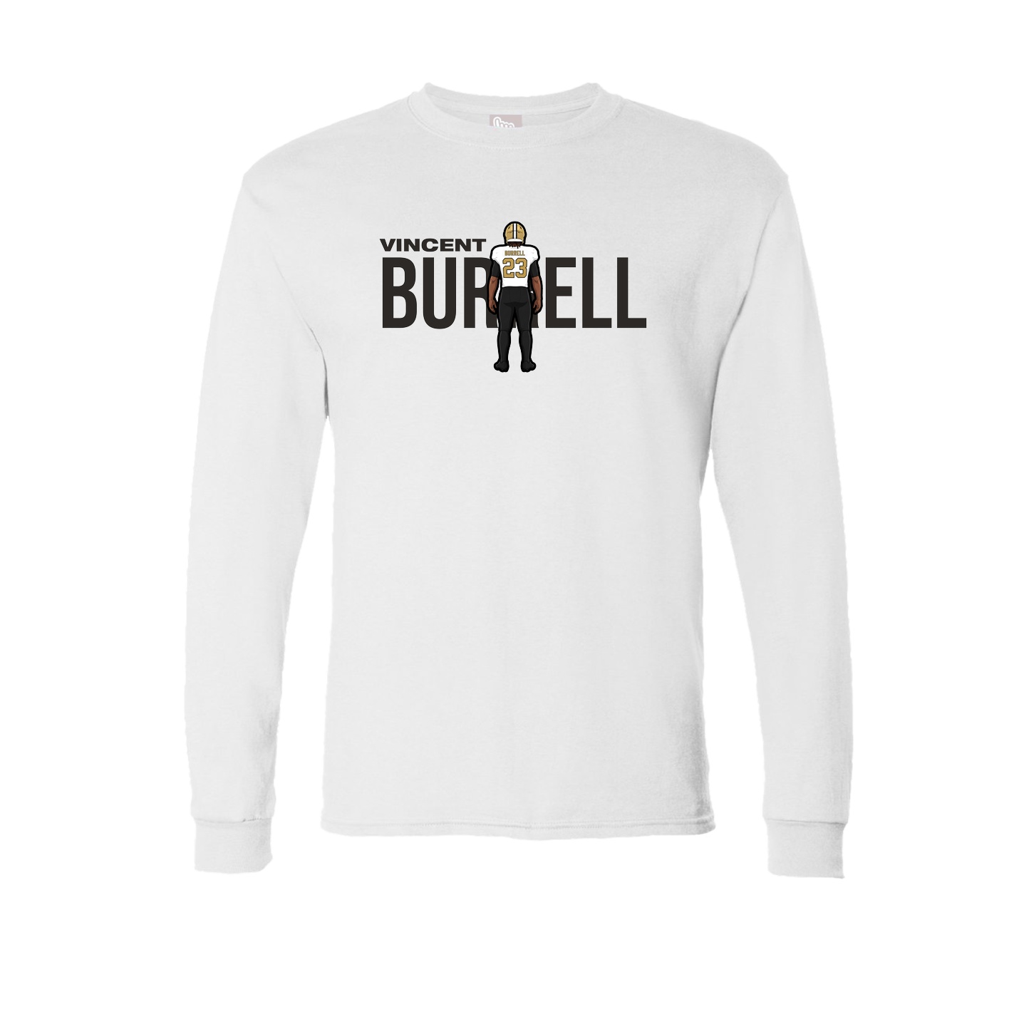 Long Sleeve Tee — Player Name in White