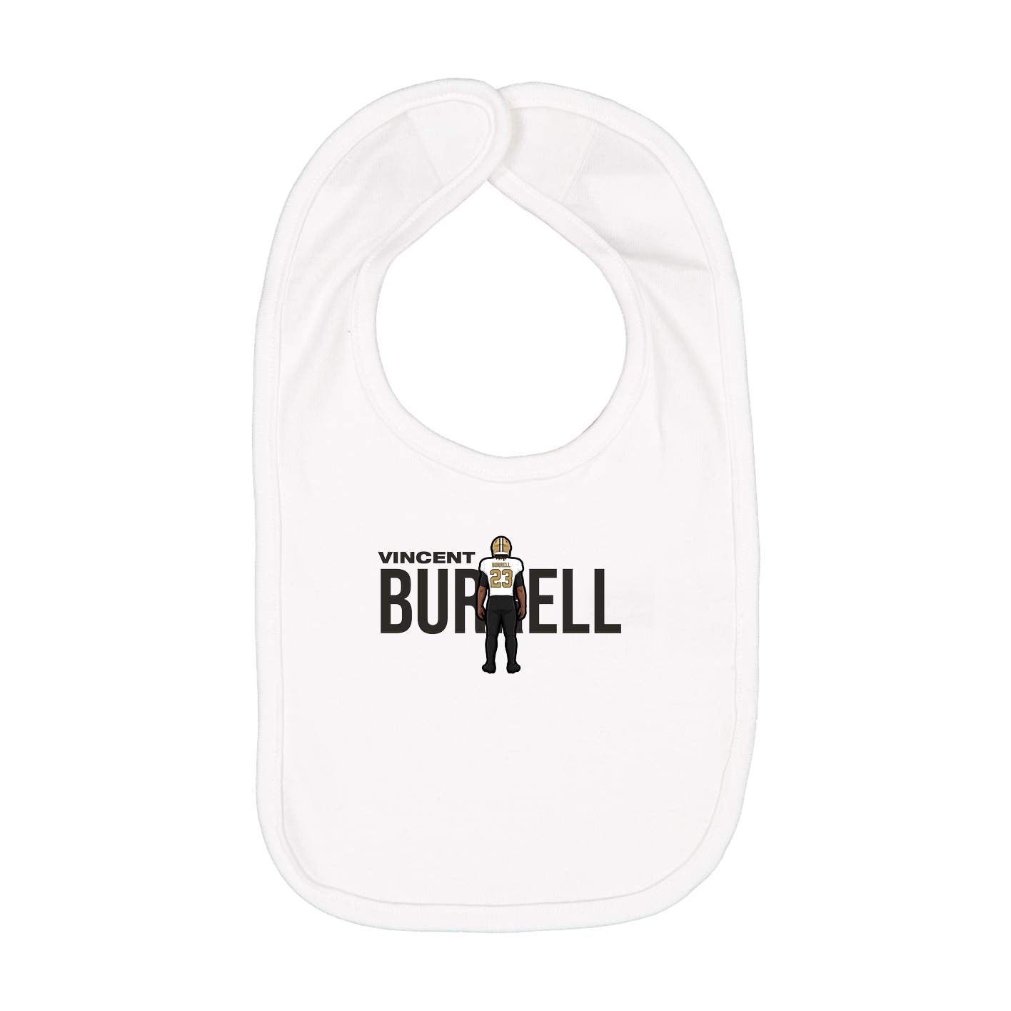 Infant Bib — Player Name in White