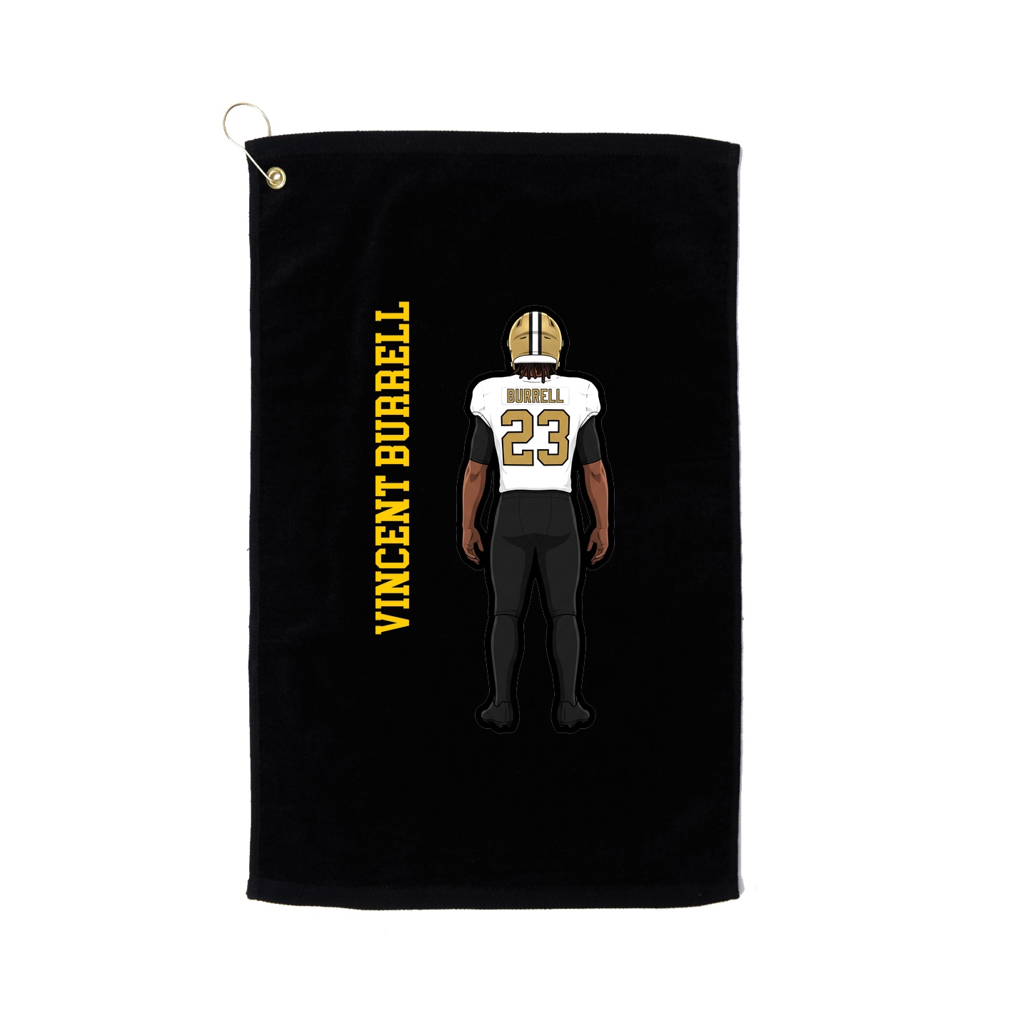 Golf Towel — Name Vertical in Black
