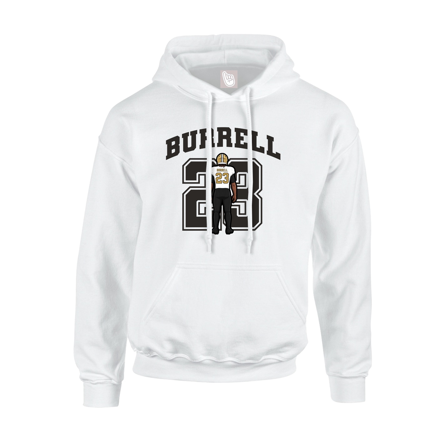 Hoodie — Number in White