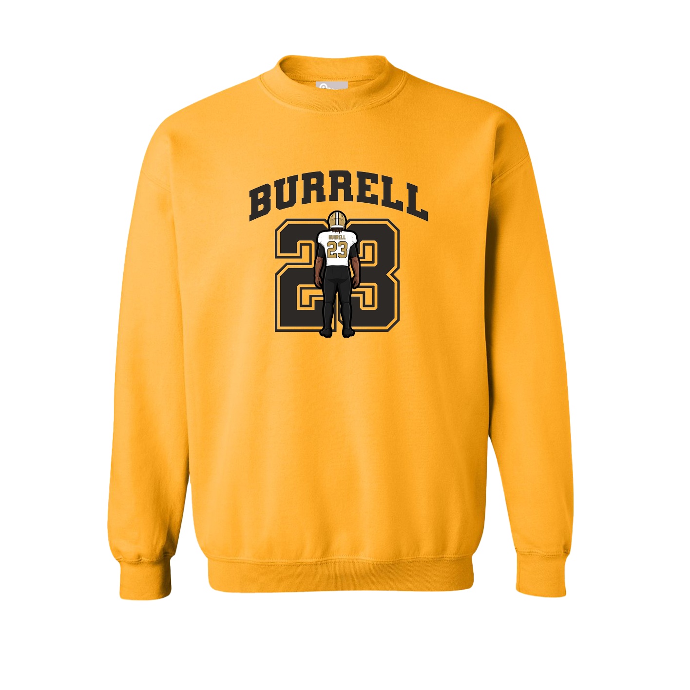 Fleece Crew — Number in Gold