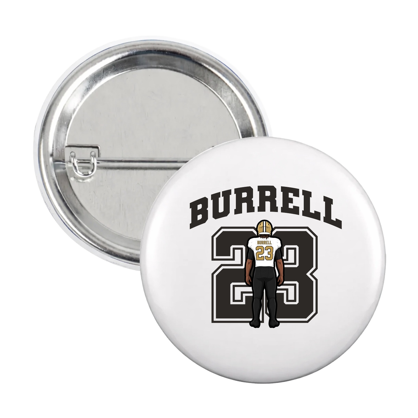 Game Day Button — Number in White