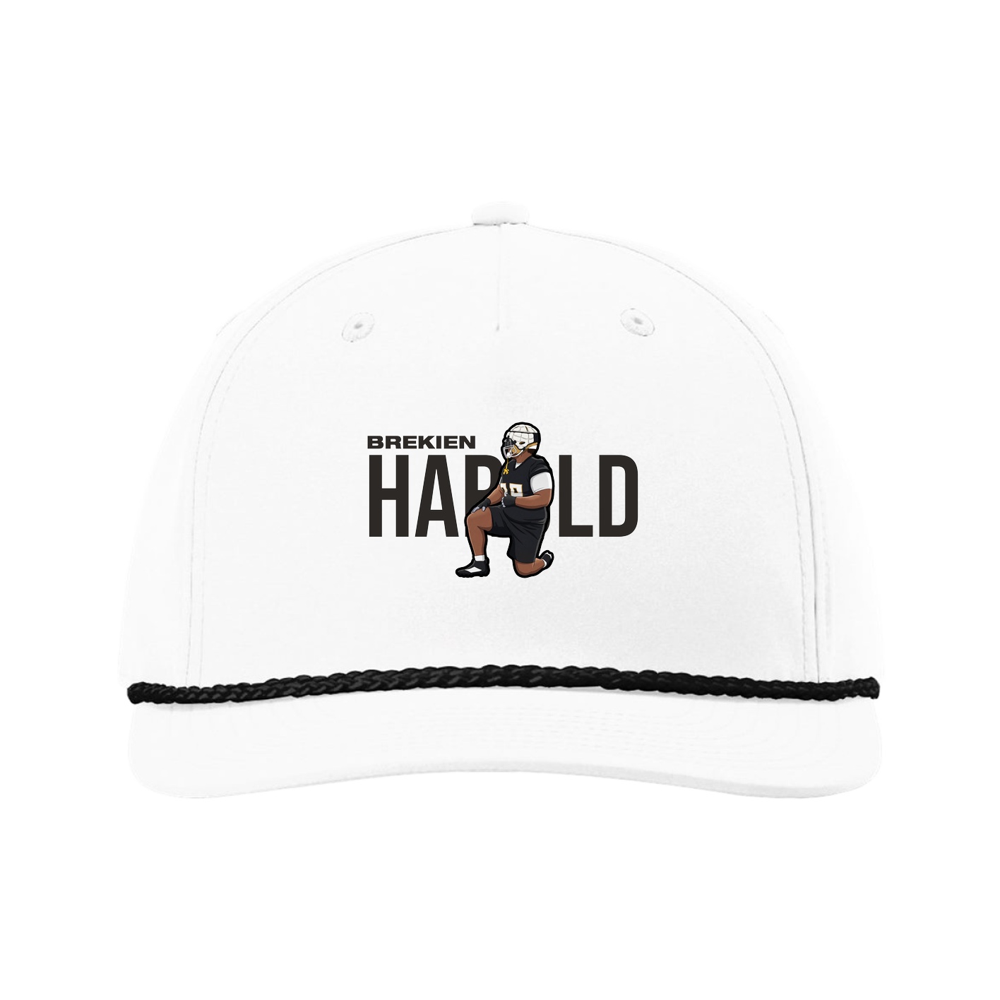 Five-Panel Classic Rope Cap — Player Name in White