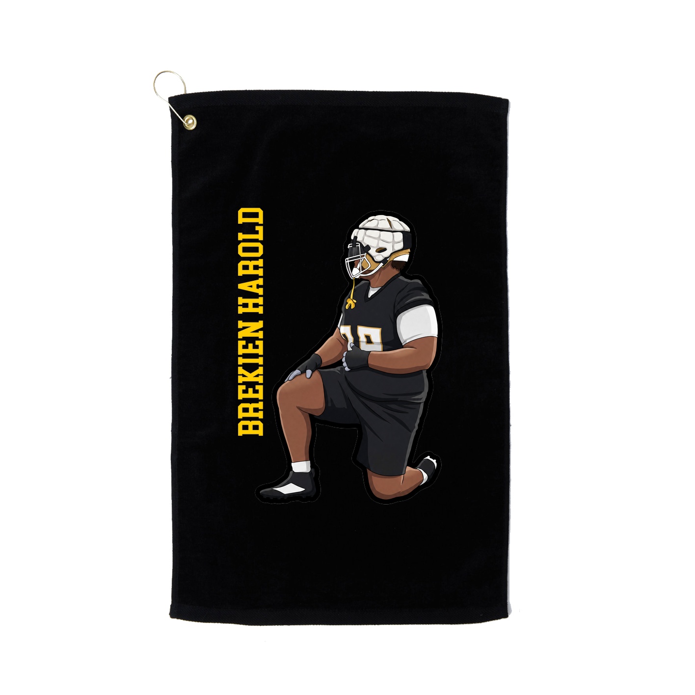 Golf Towel — Name Vertical in Black