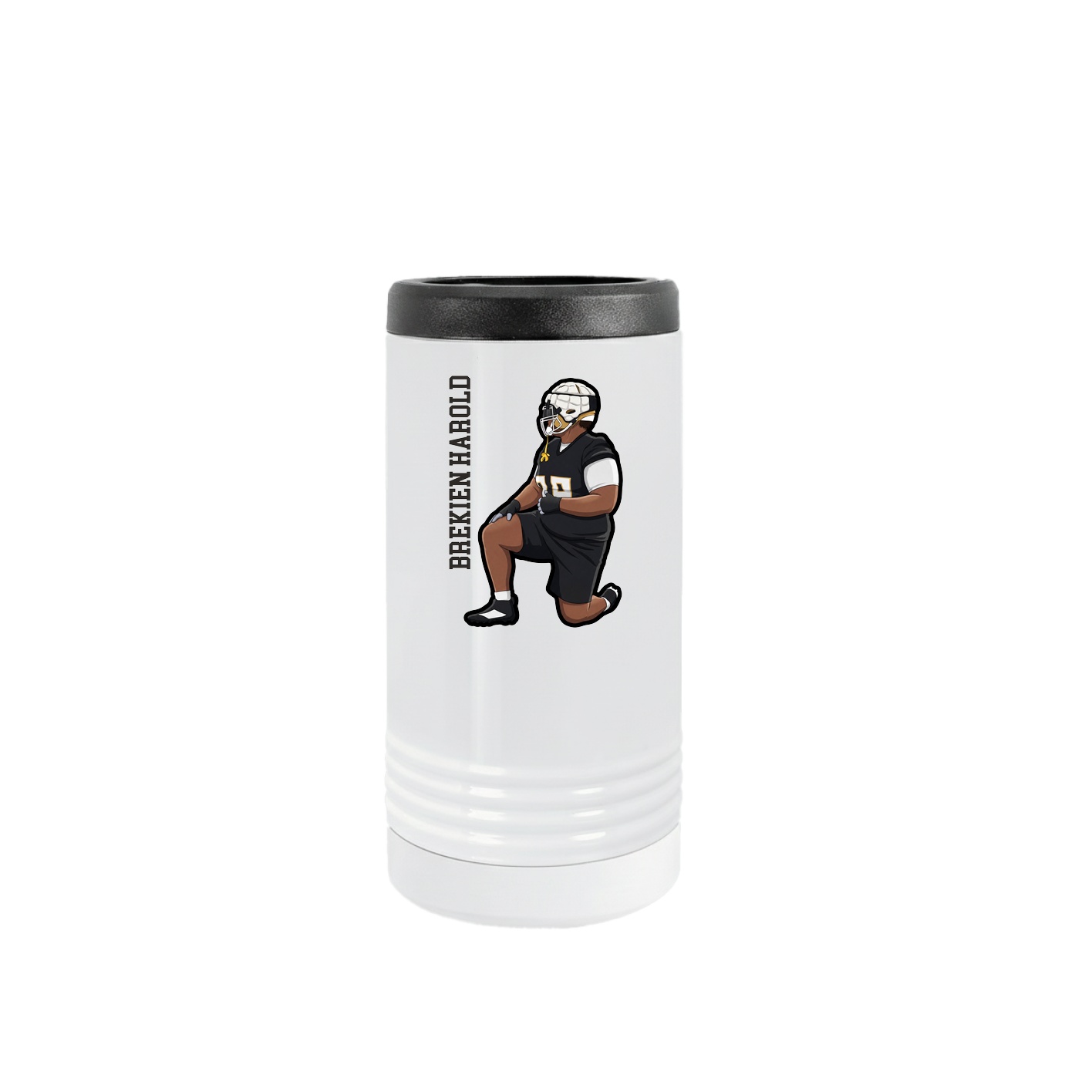 Slim Beverage Holder — Name Vertical in White