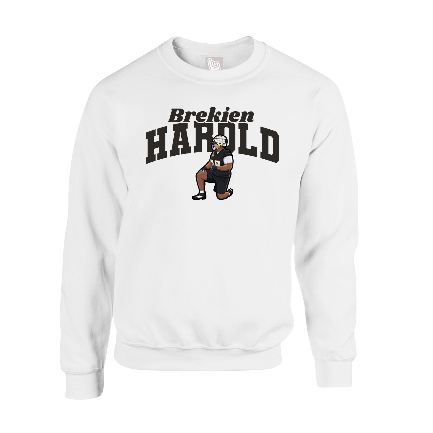 Fleece Crew — Signature Arch in White