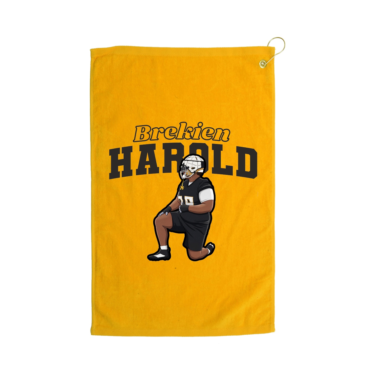 Golf Towel — Name Arch in Gold