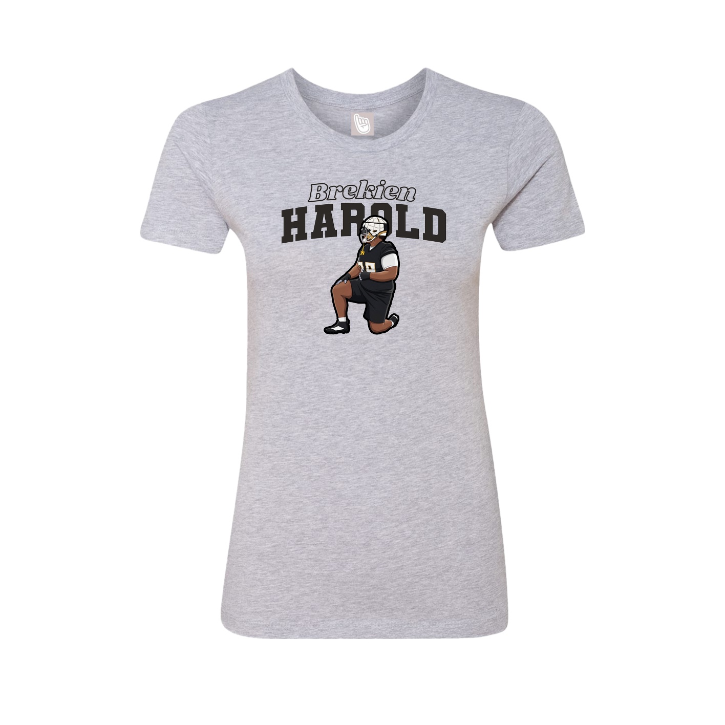 Fitted Women's Tee — Name Arch in Grey