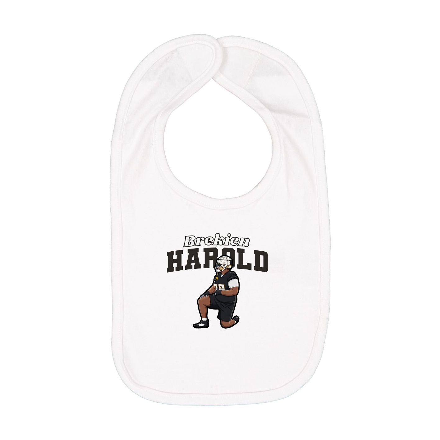 Infant Bib — Name Arch in White