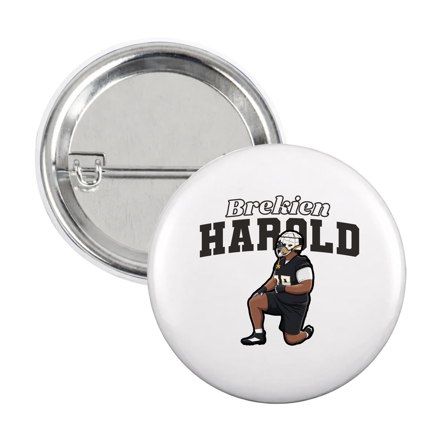 Game Day Button — Name Arch in White