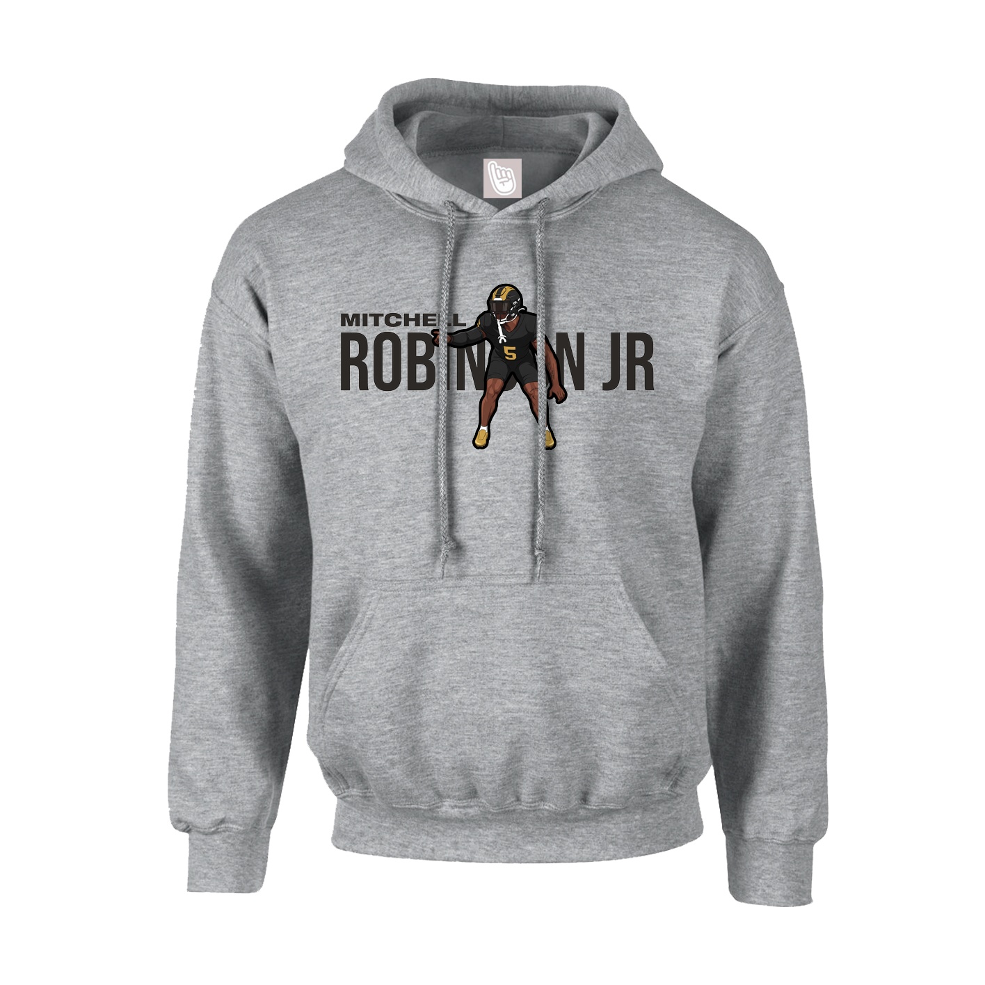 Hoodie — Player Name in Grey