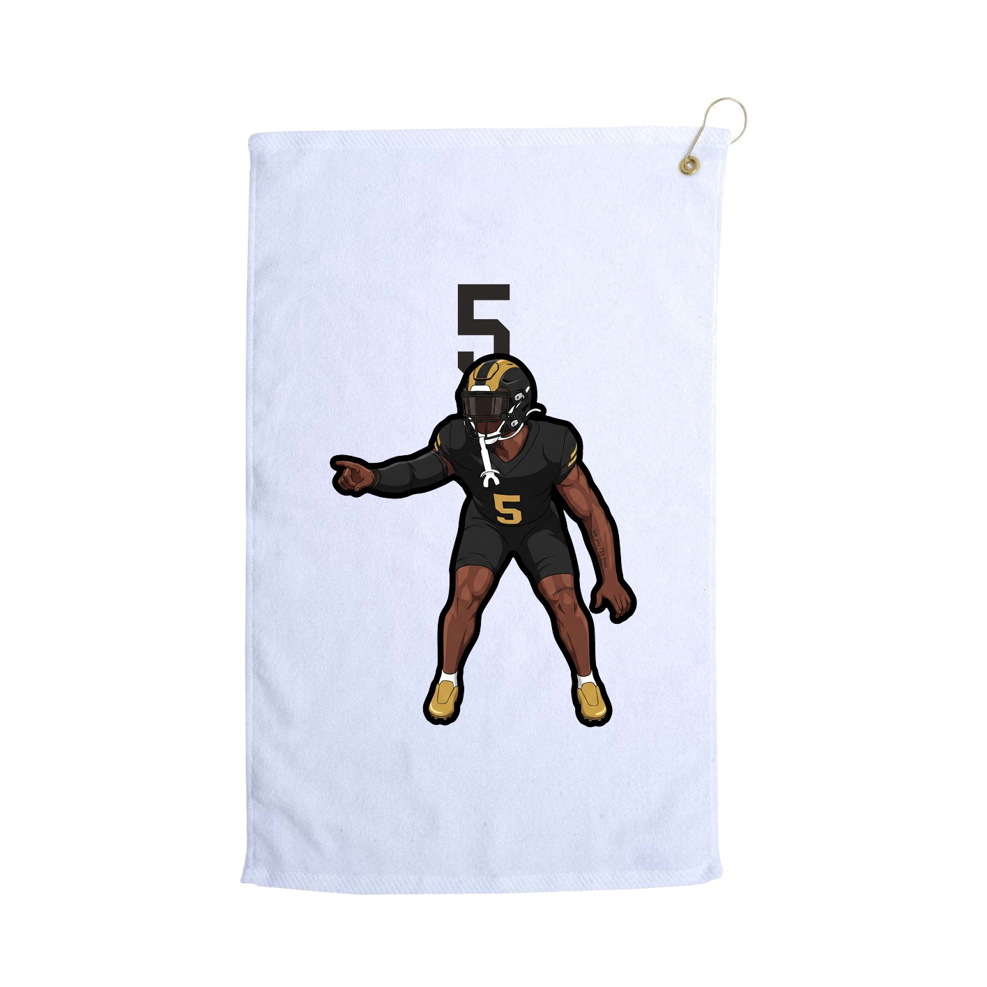 Golf Towel — Number Top in White