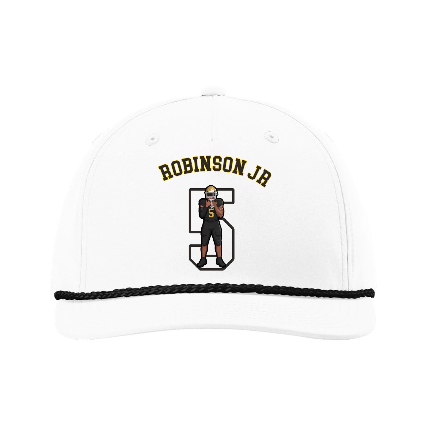 Five-Panel Classic Rope Cap — Shirsey Arch in White