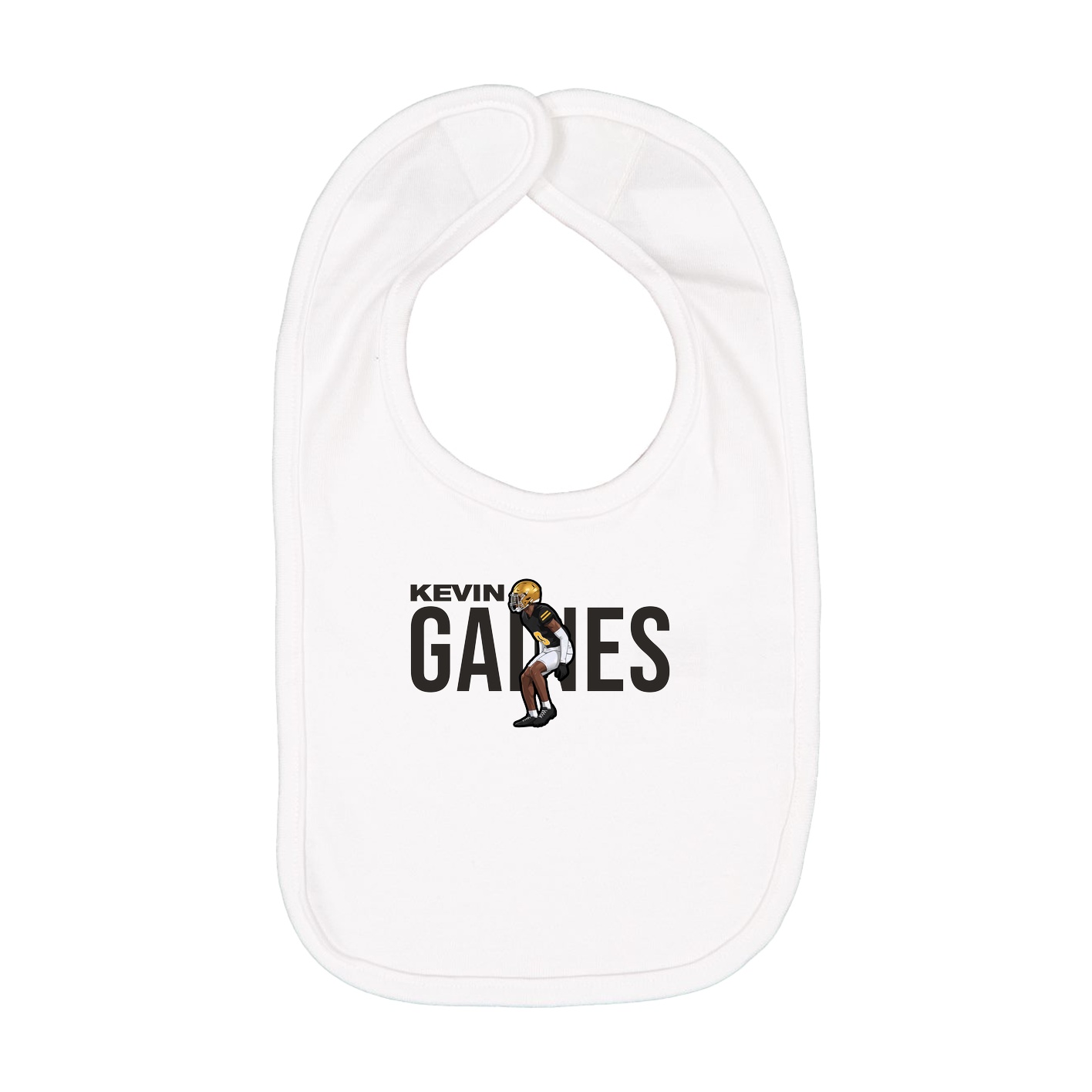 Infant Bib — Player Name in White