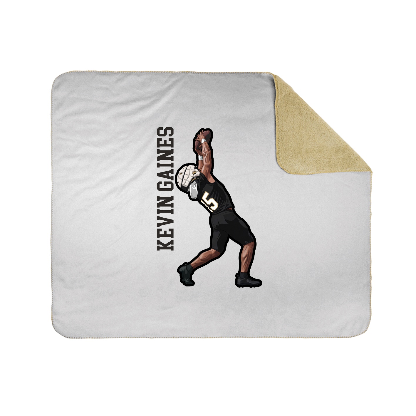 Throw Blanket — Name Vertical in White