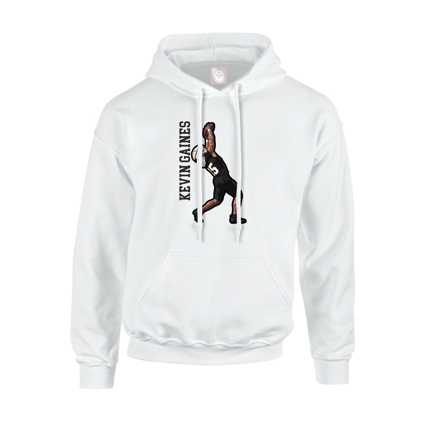 Hoodie — Name Vertical in White