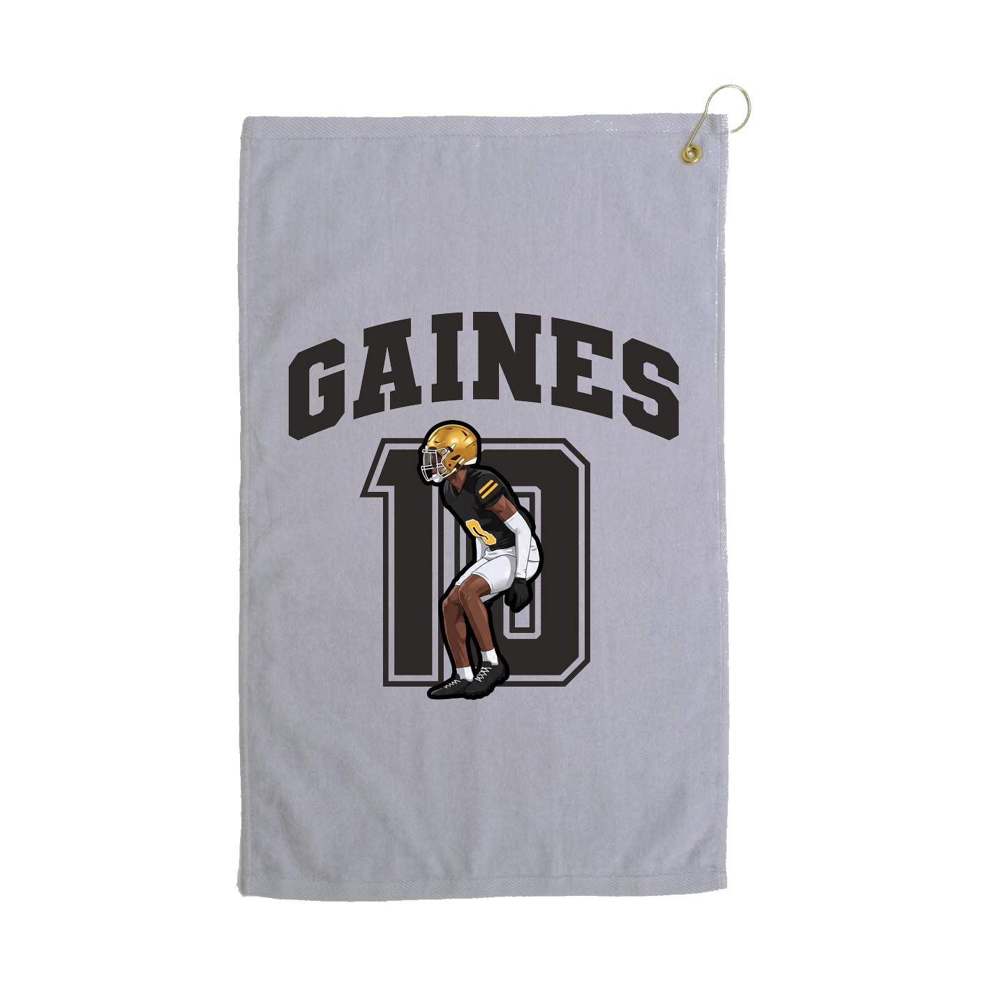 Golf Towel — Number in Grey