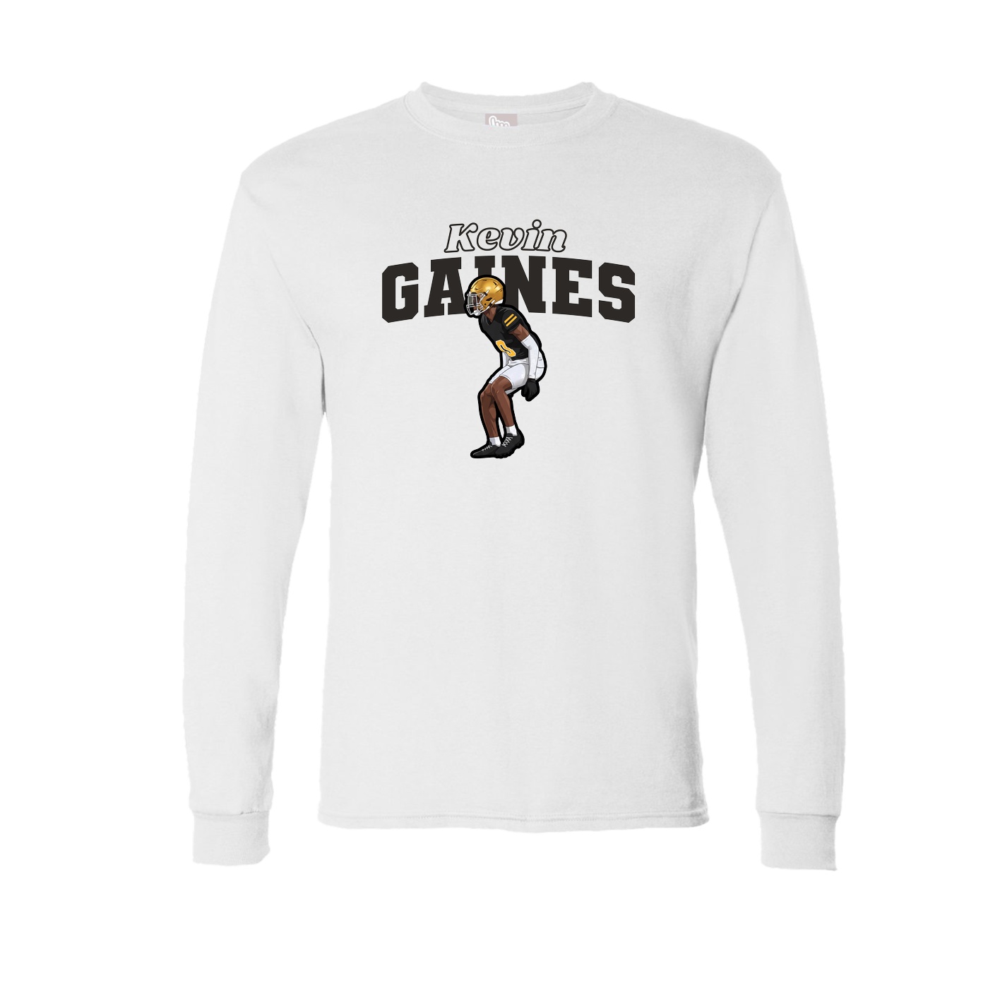 Long Sleeve Tee — Name Arch in White