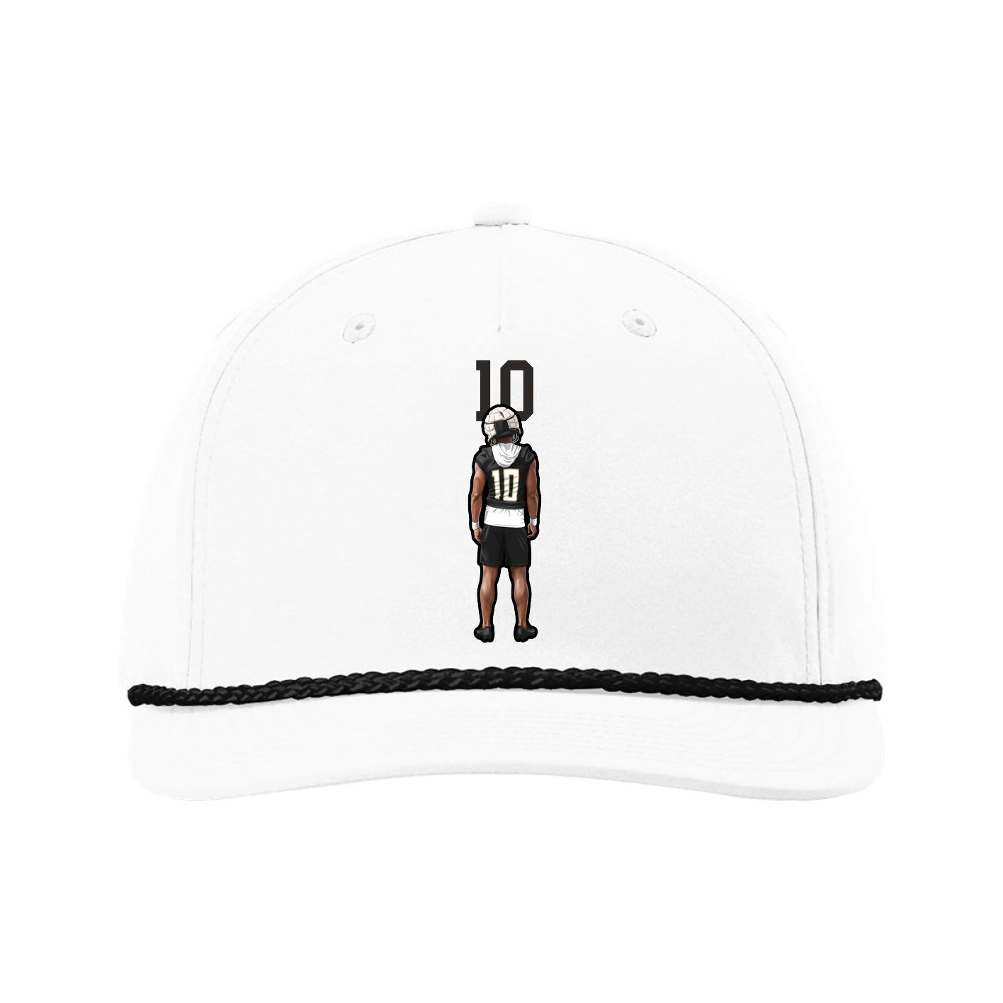 Five-Panel Classic Rope Cap — Number Top in White