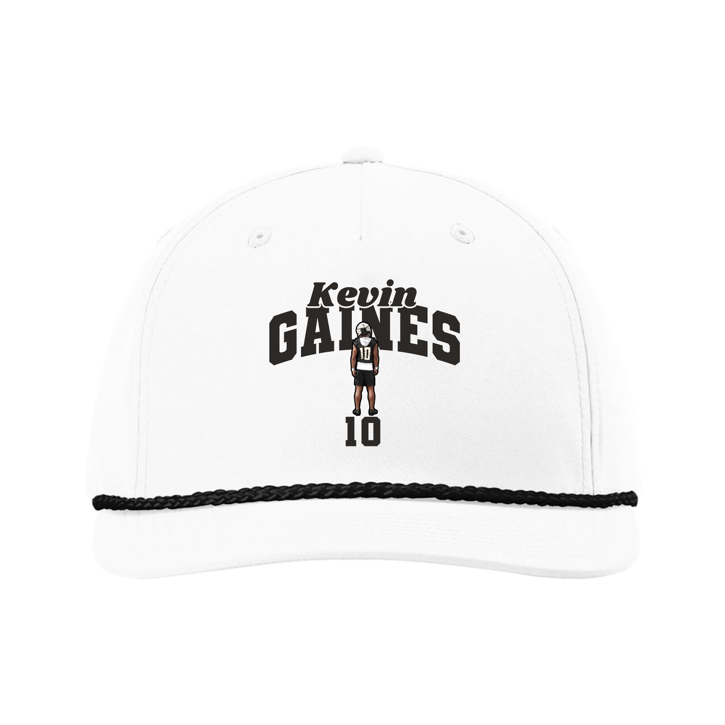 Five-Panel Classic Rope Cap — Signature Arch in White