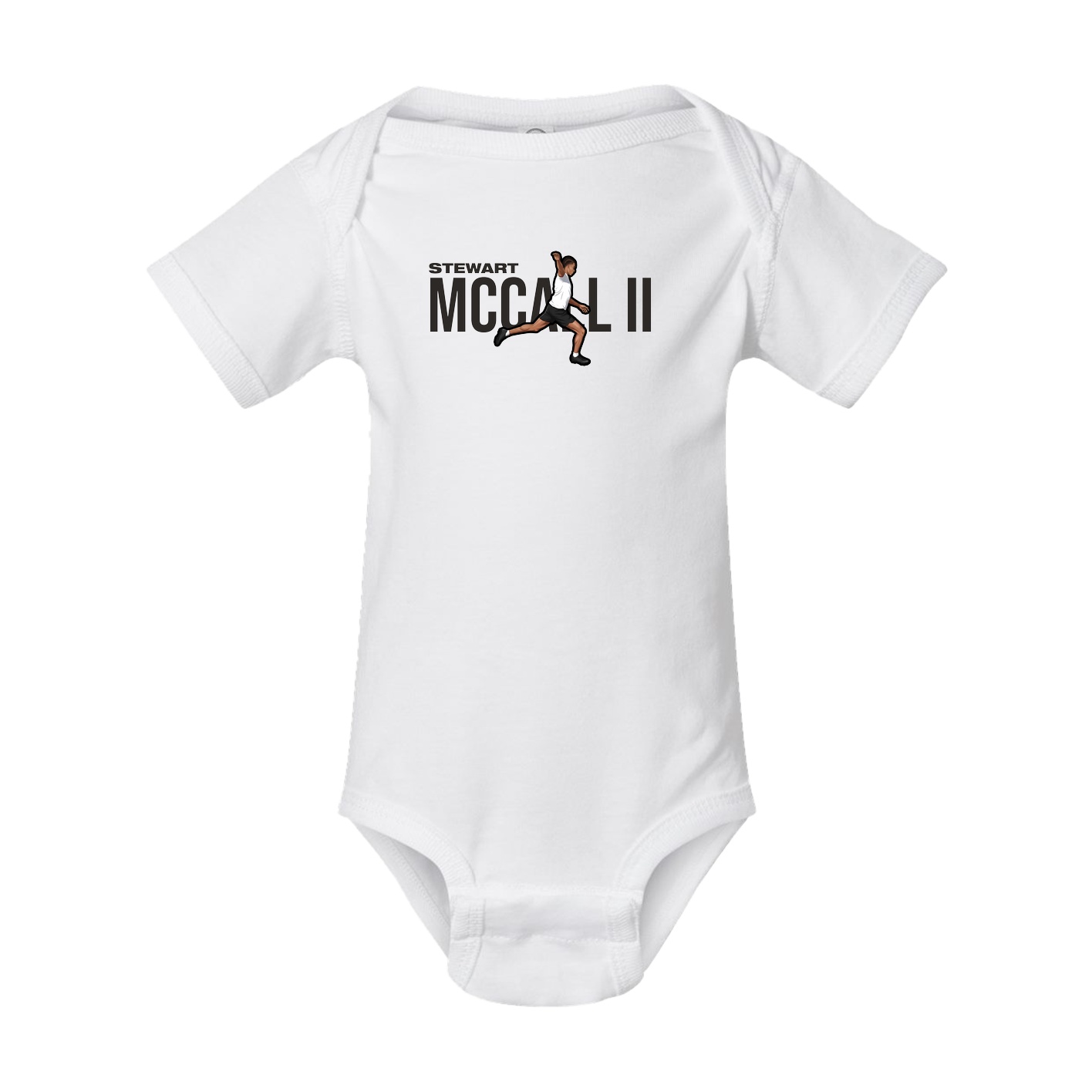 Baby Onesie — Player Name in White