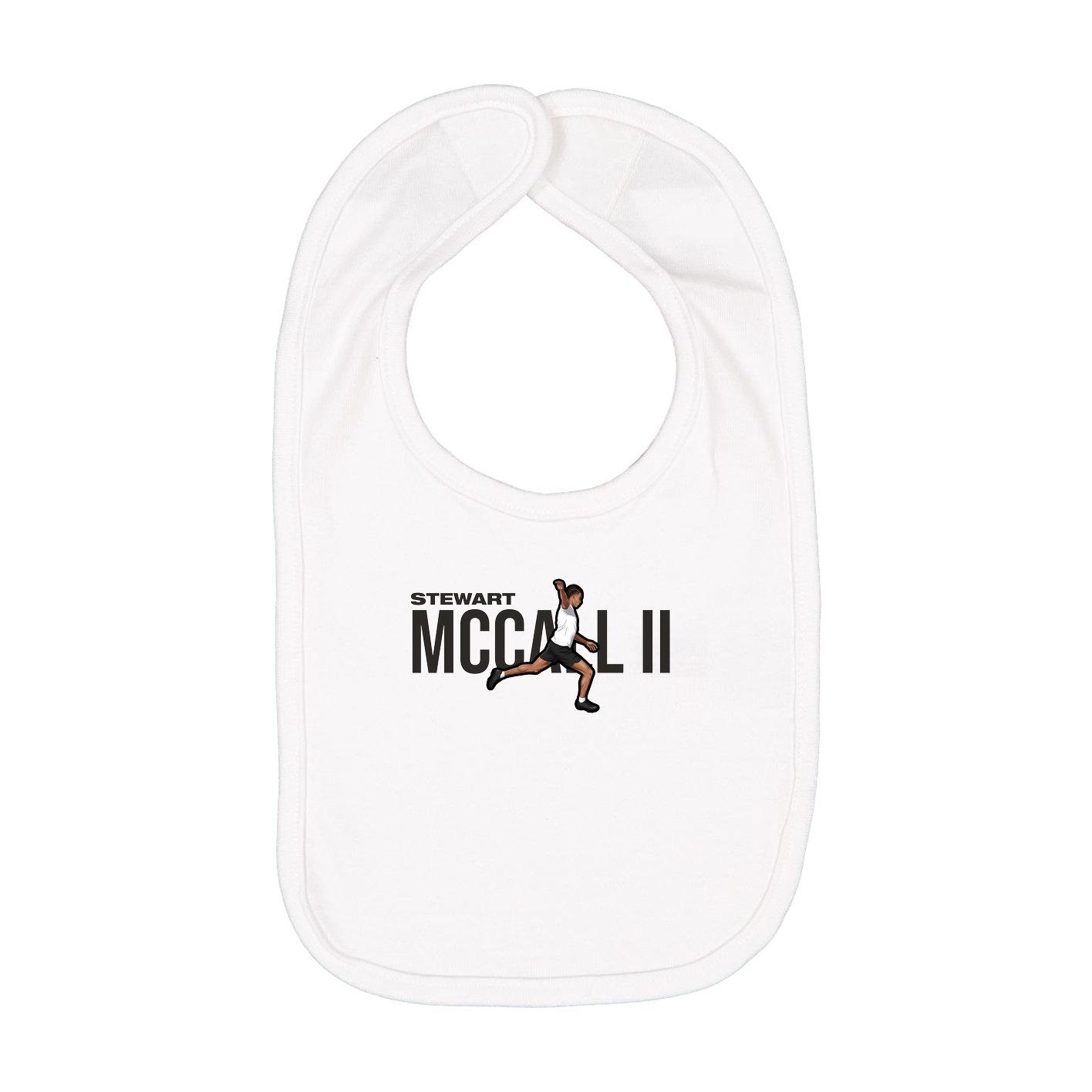 Infant Bib — Player Name in White
