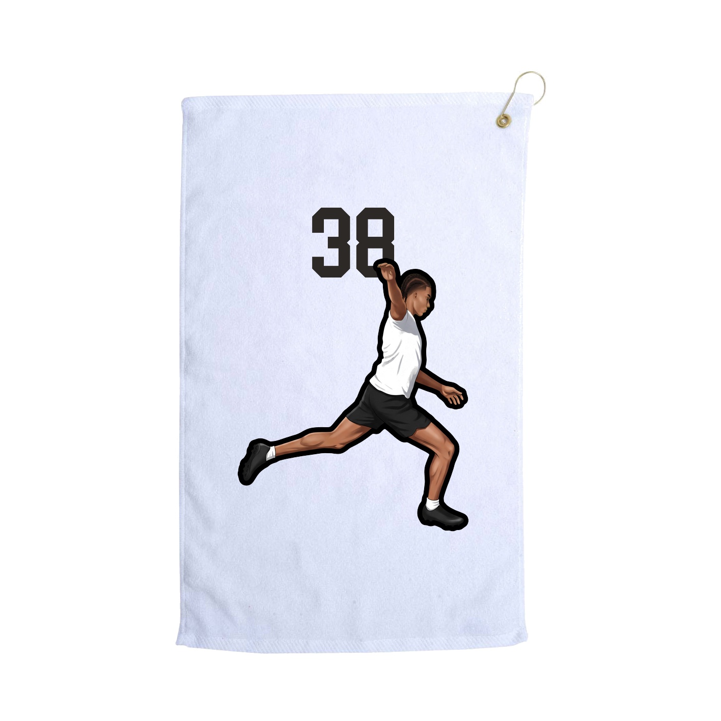Golf Towel — Number Top in White