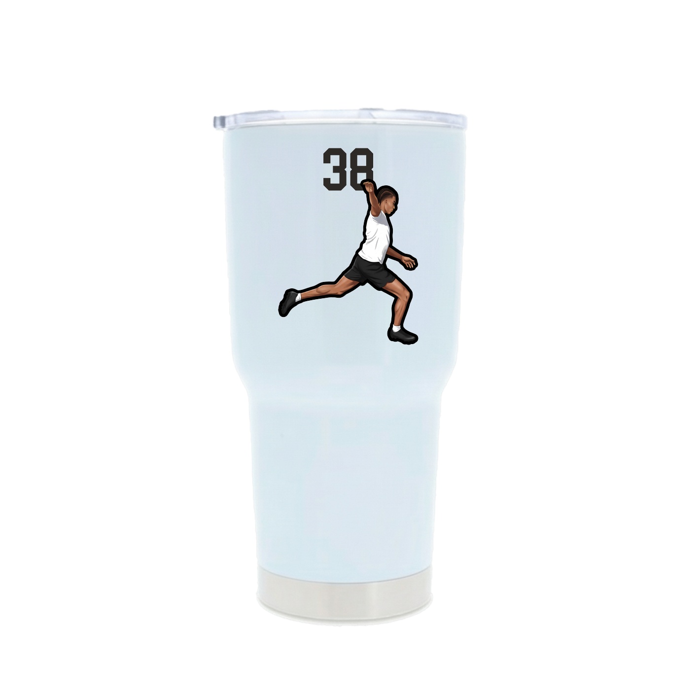 30oz Stainless Steel Tumbler — Number Top in White