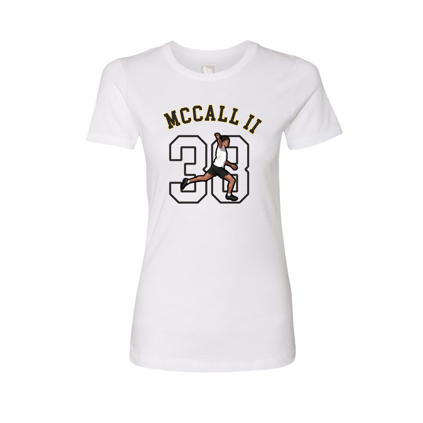 Fitted Women's Tee — Shirsey Arch in White