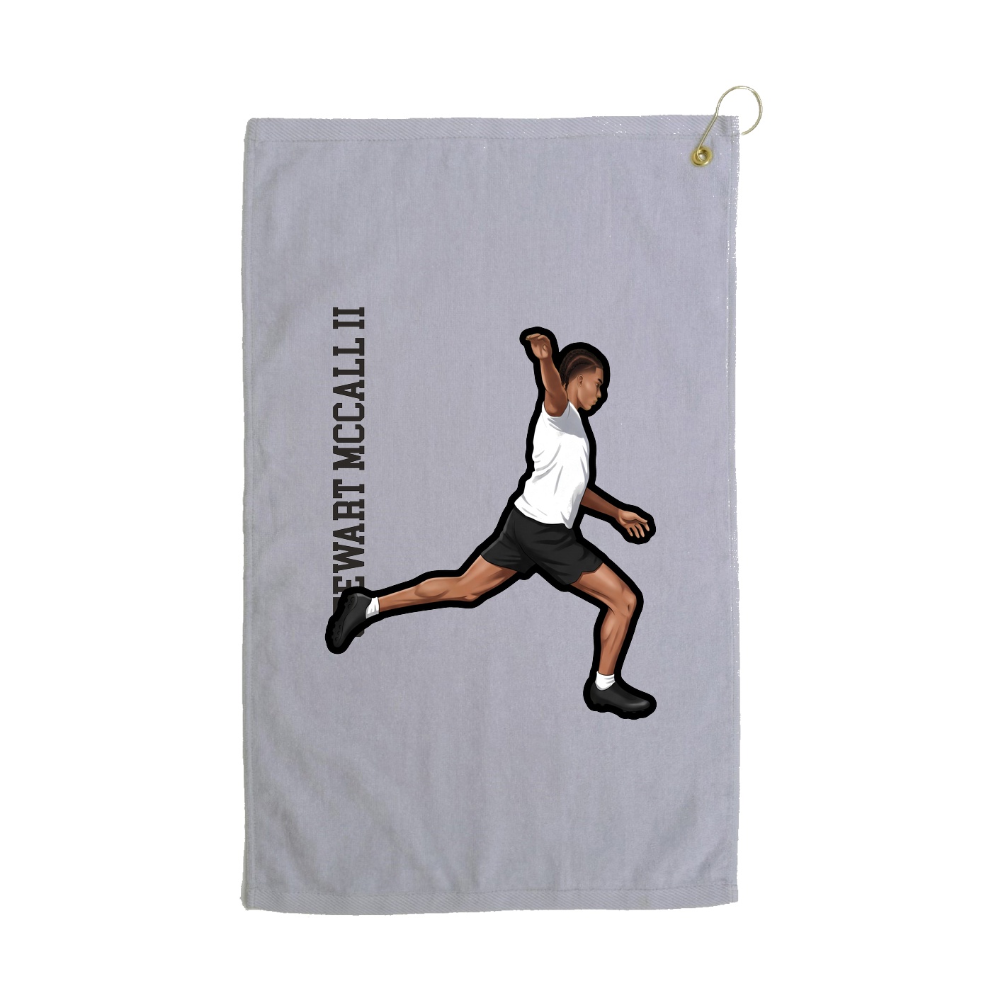 Golf Towel — Name Vertical in Grey