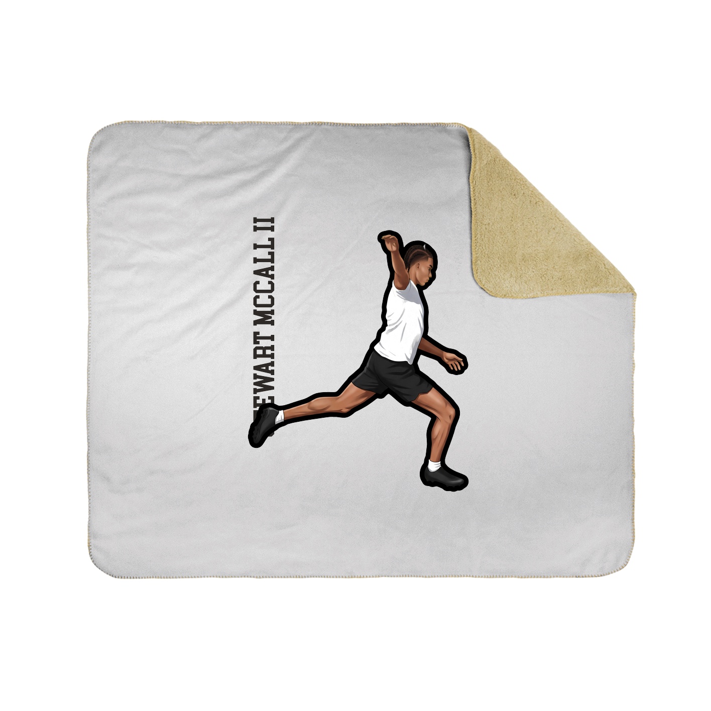Throw Blanket — Name Vertical in White