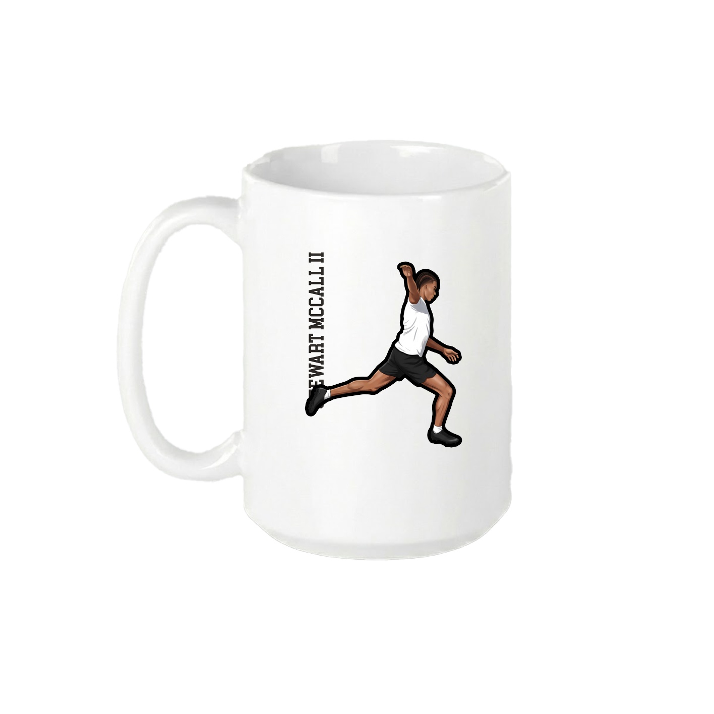 15oz Coffee Mug — Name Vertical in White