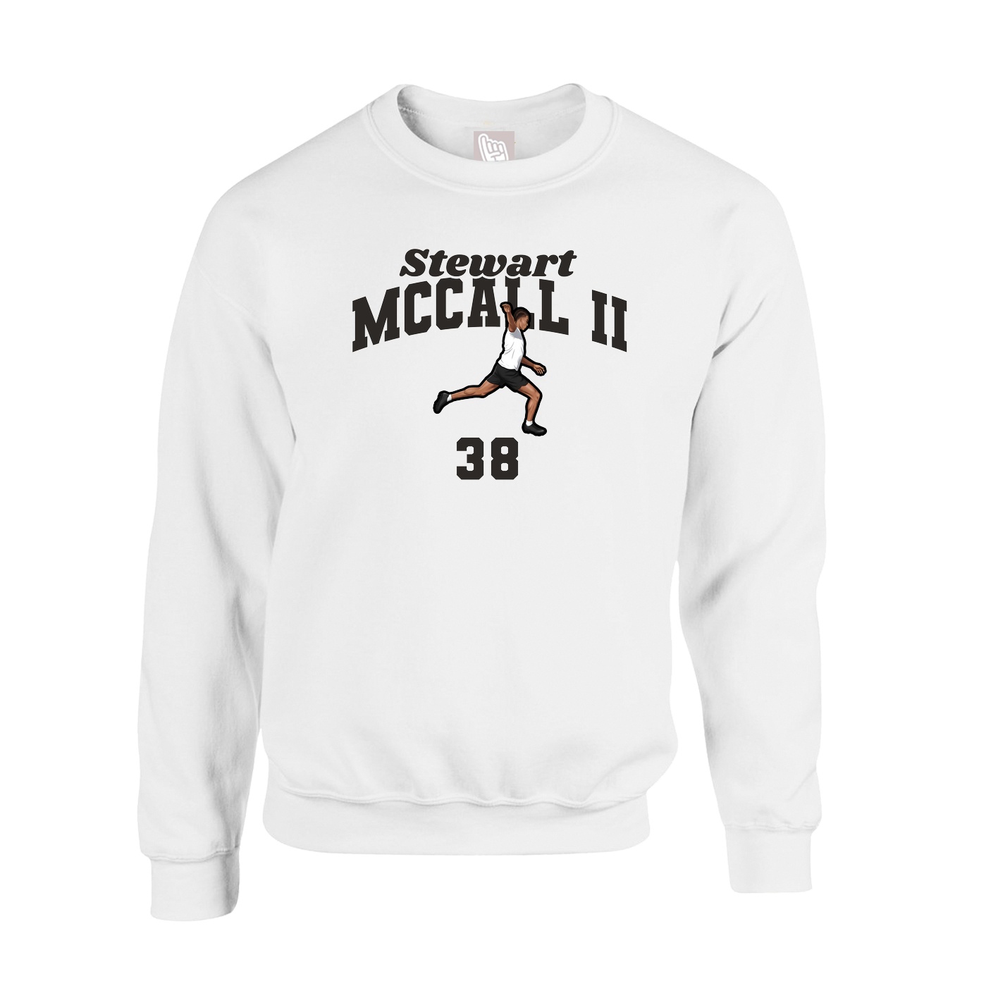 Fleece Crew — Signature Arch in White