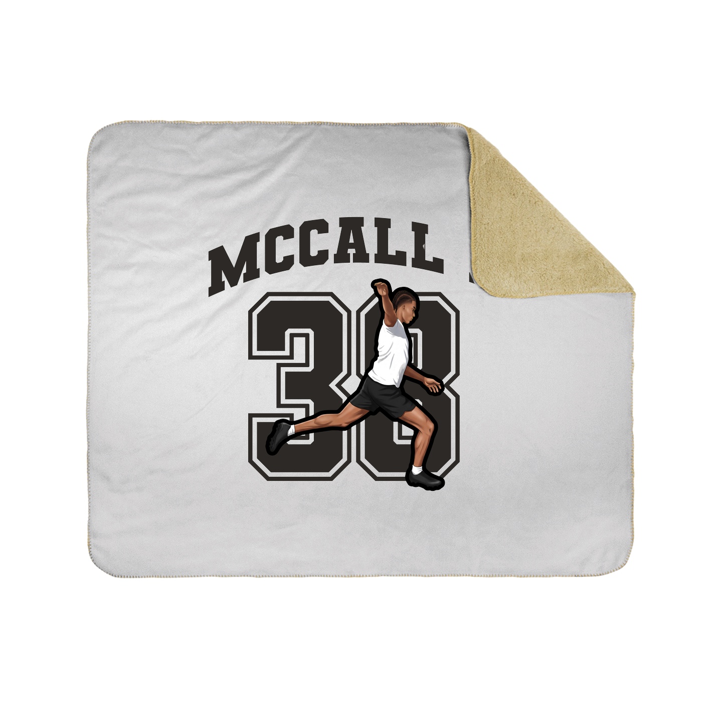 Throw Blanket — Number in White