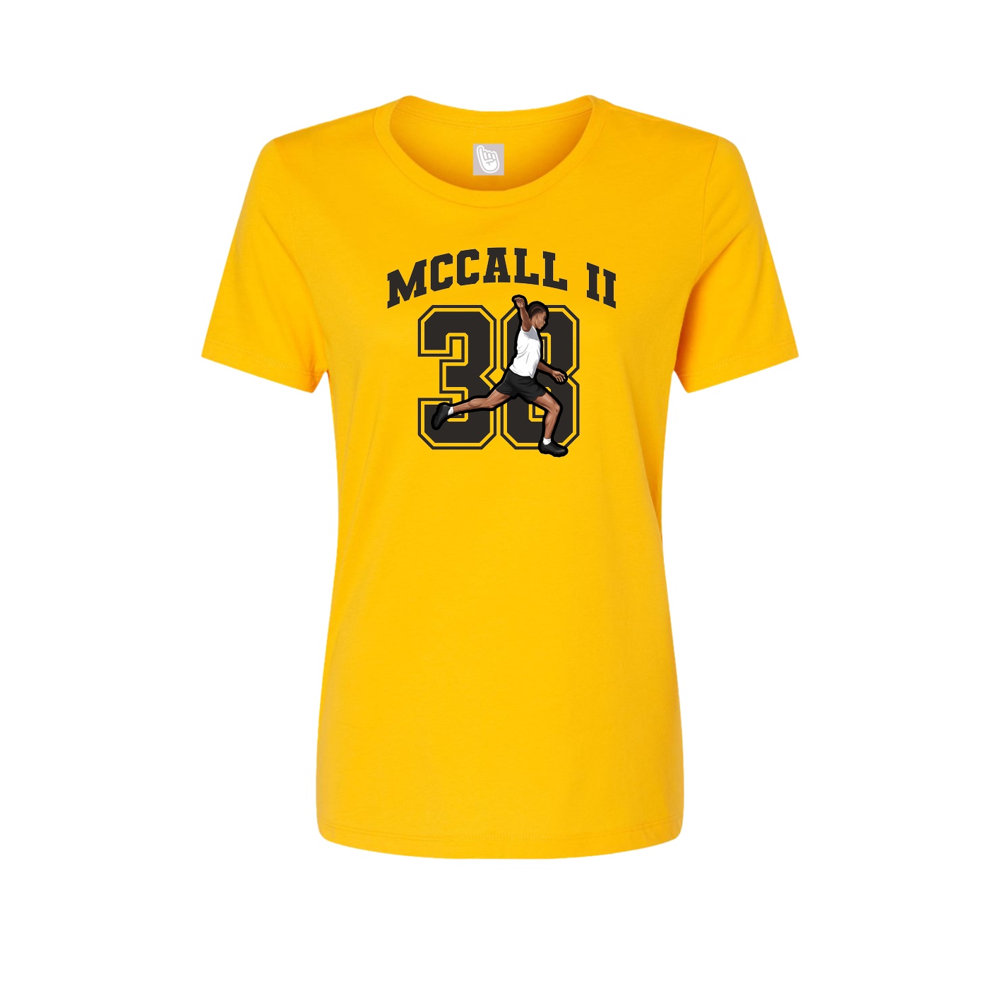 Fitted Women's Tee — Number in Gold
