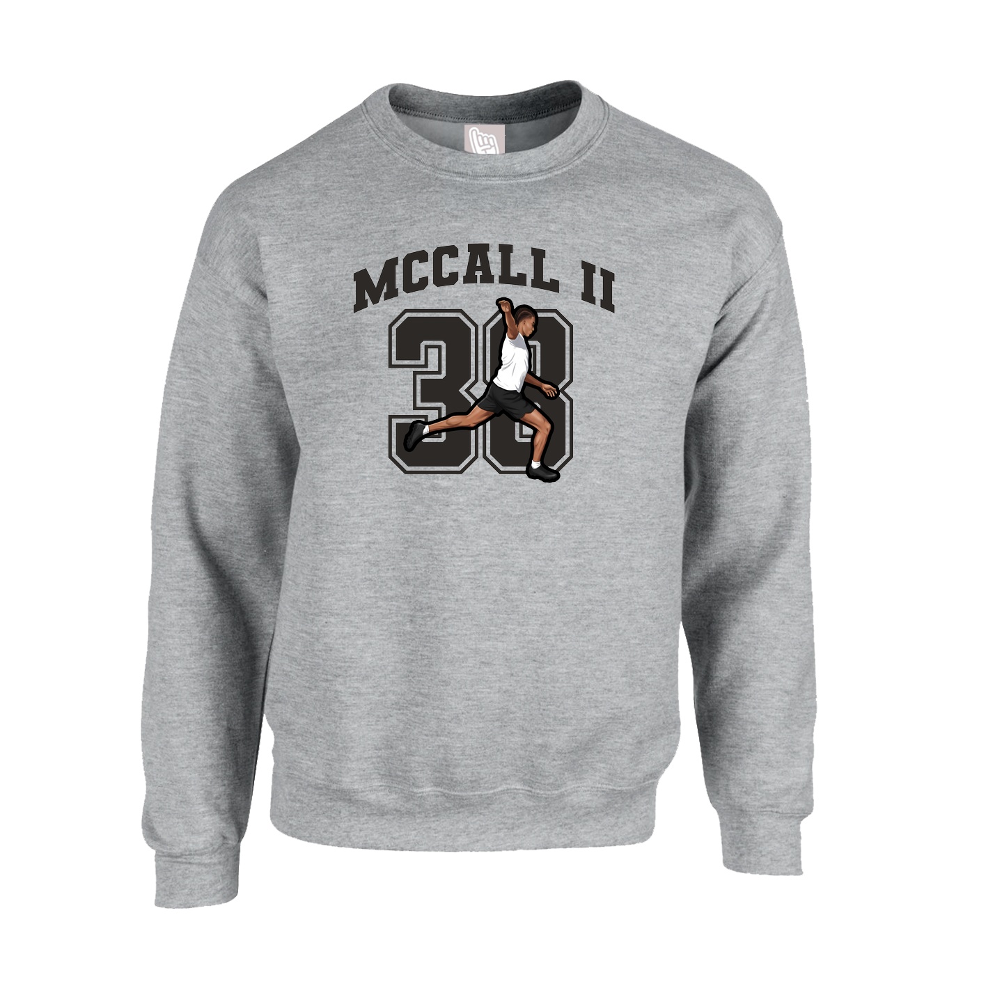 Fleece Crew — Number in Grey