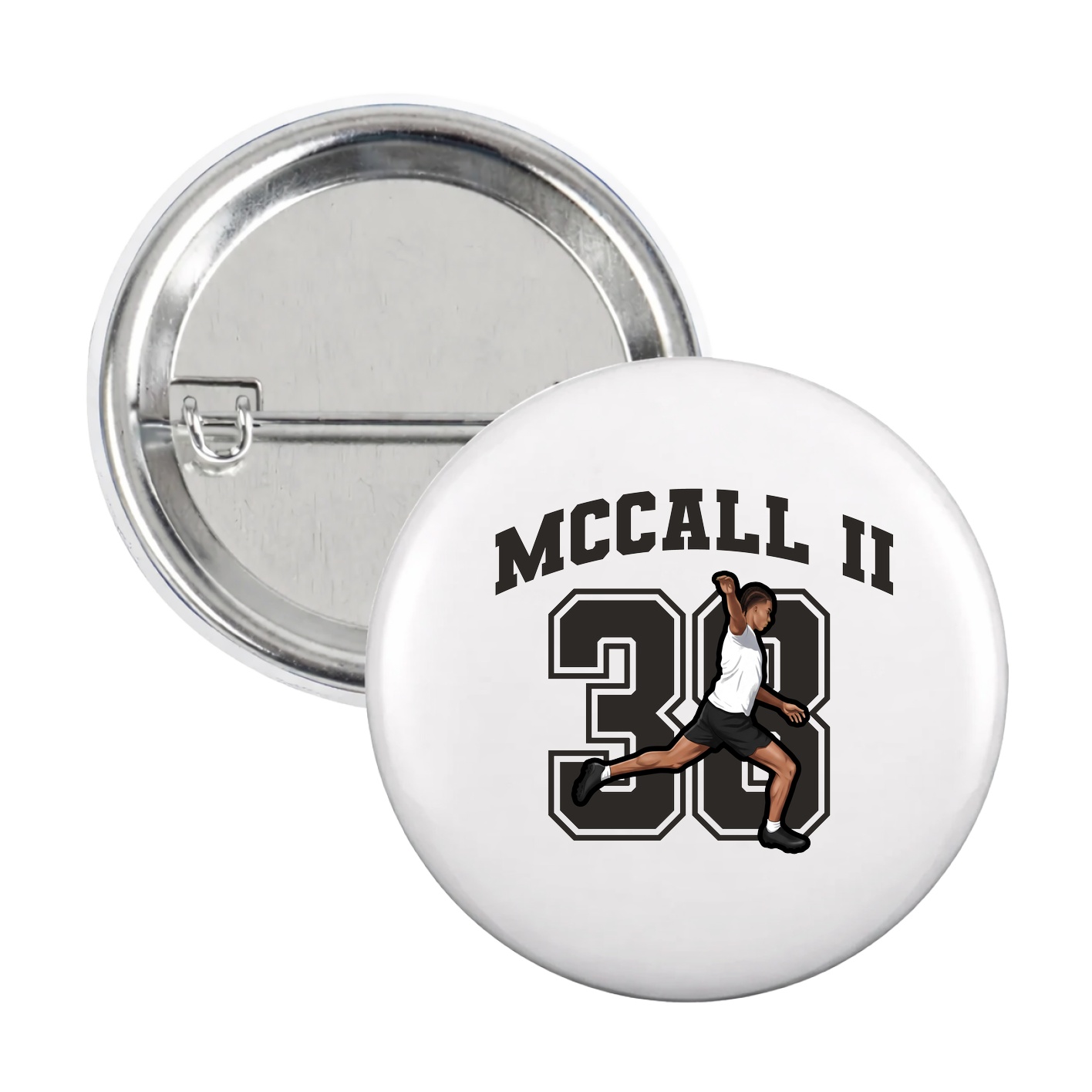 Game Day Button — Number in White