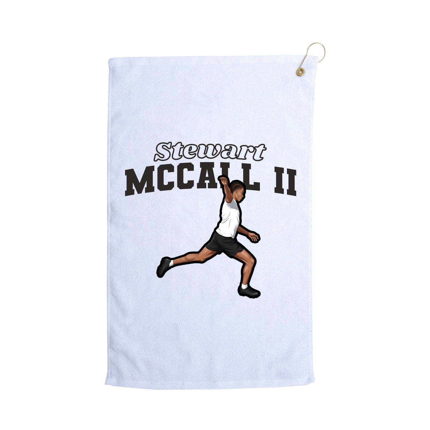 Golf Towel — Name Arch in White