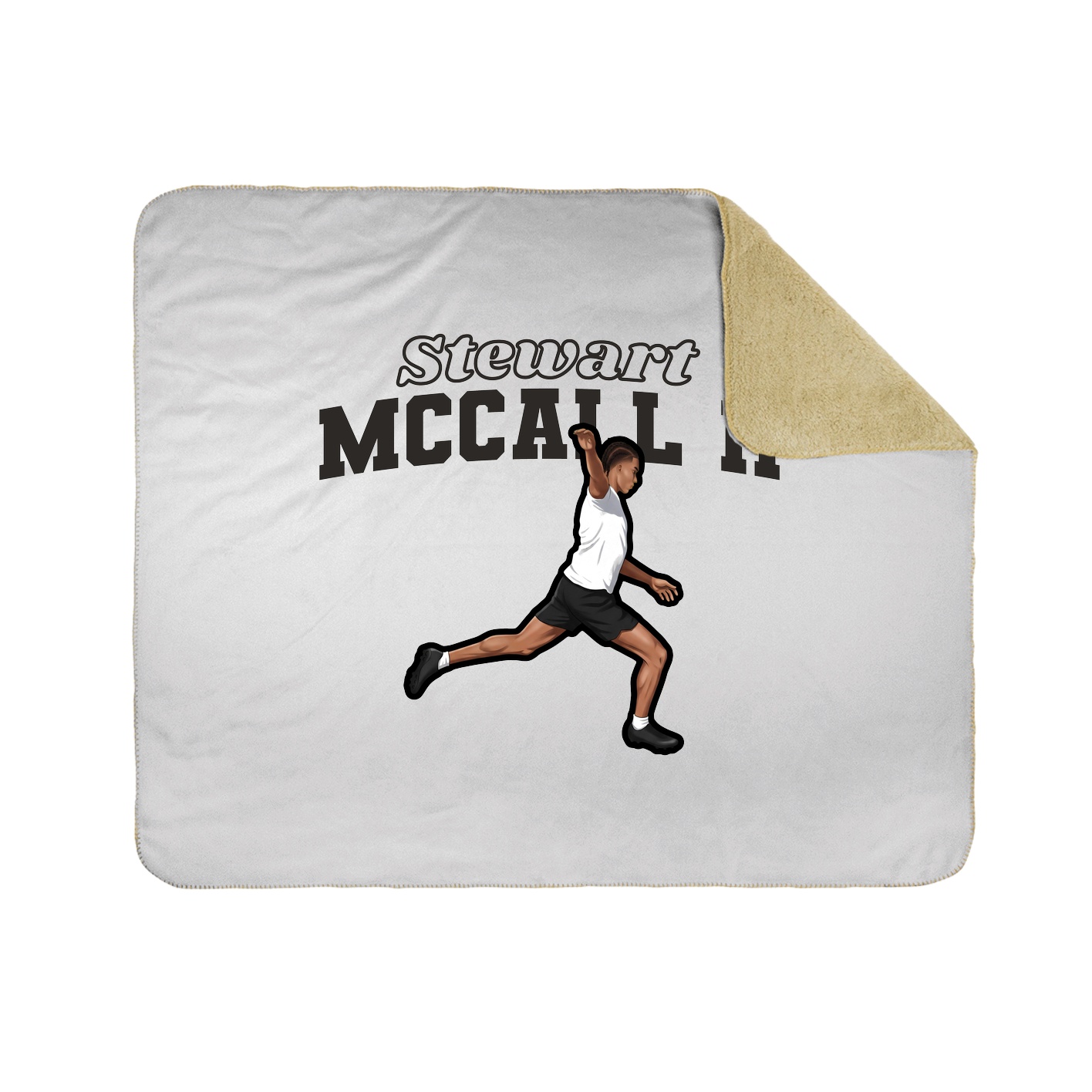 Throw Blanket — Name Arch in White