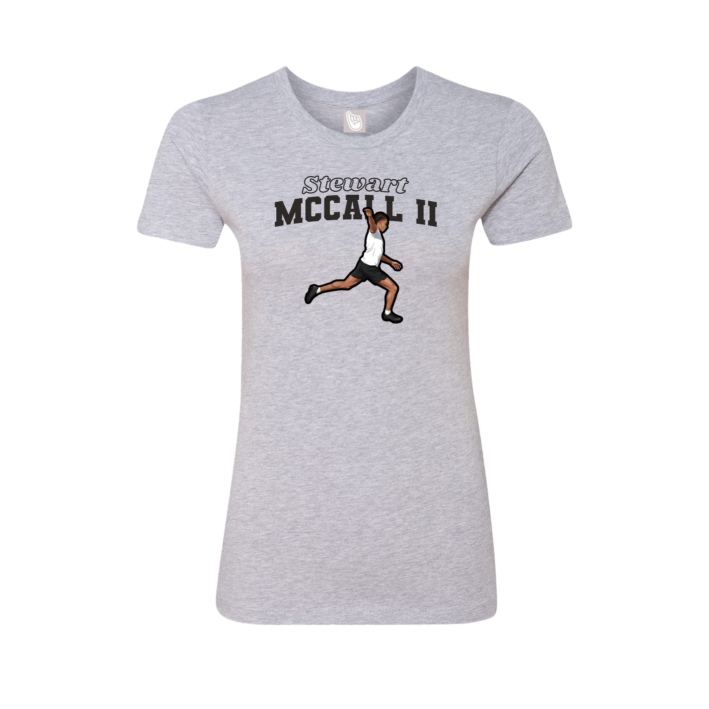 Fitted Women's Tee — Name Arch in Grey