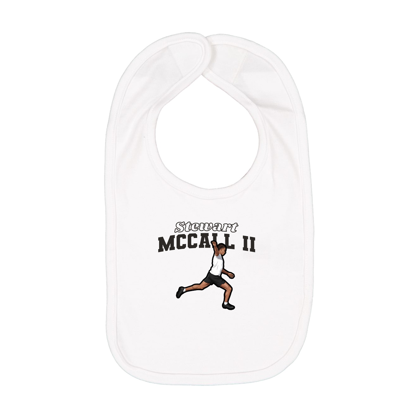 Infant Bib — Name Arch in White
