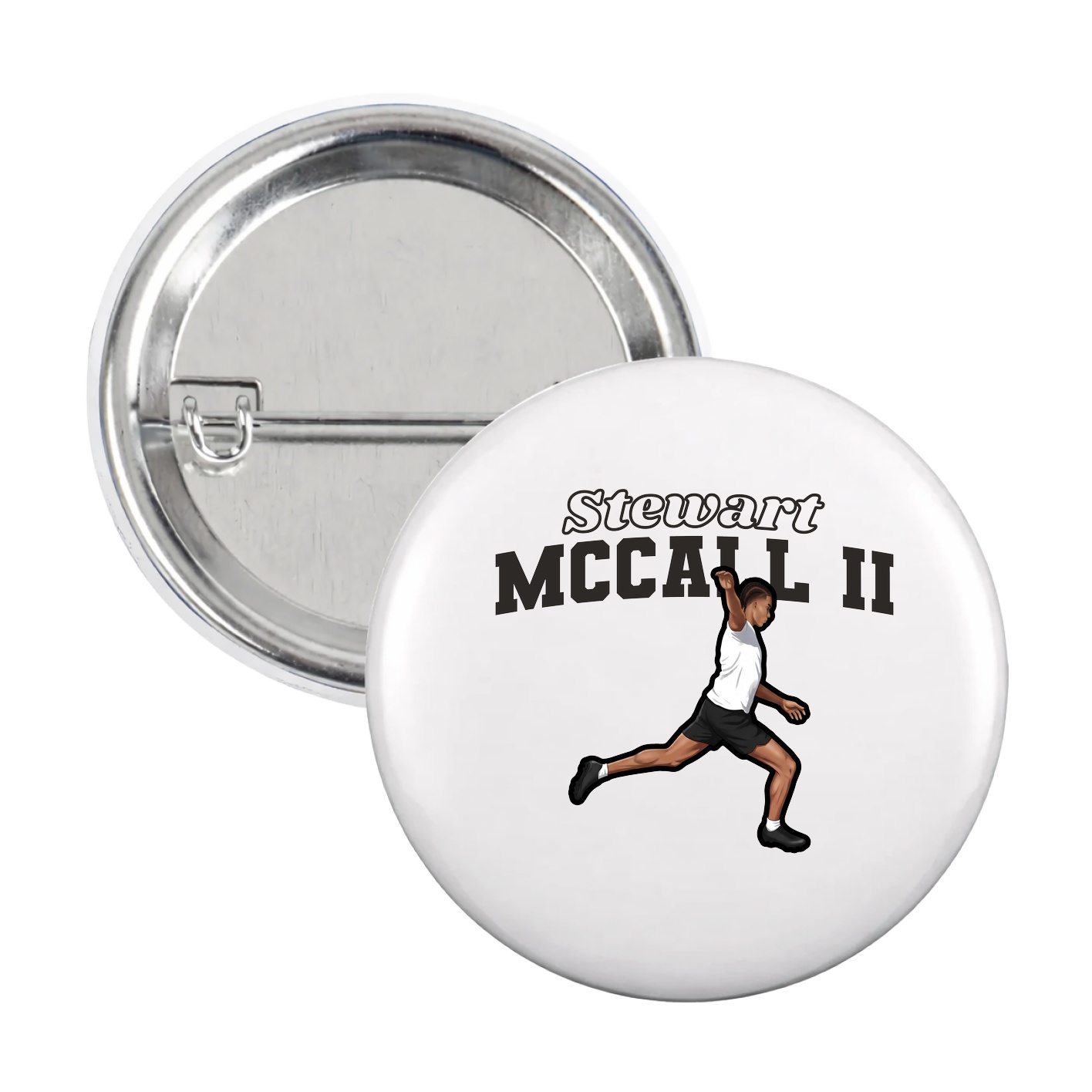 Game Day Button — Name Arch in White