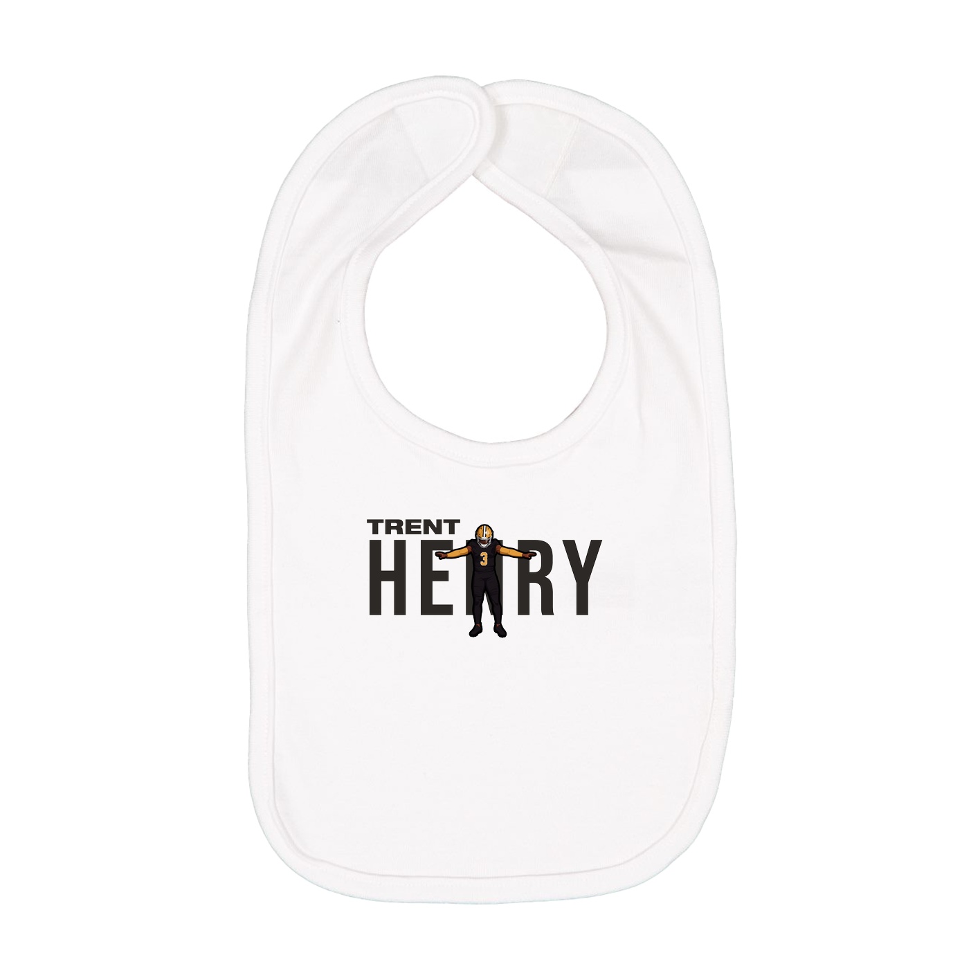 Infant Bib — Player Name in White