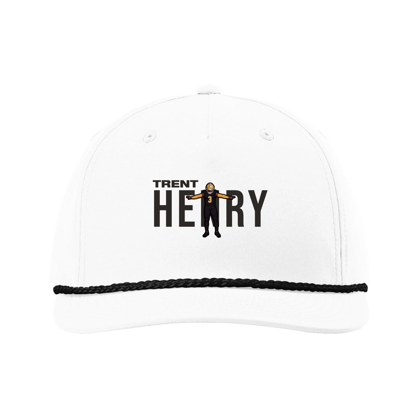 Five-Panel Classic Rope Cap — Player Name in White