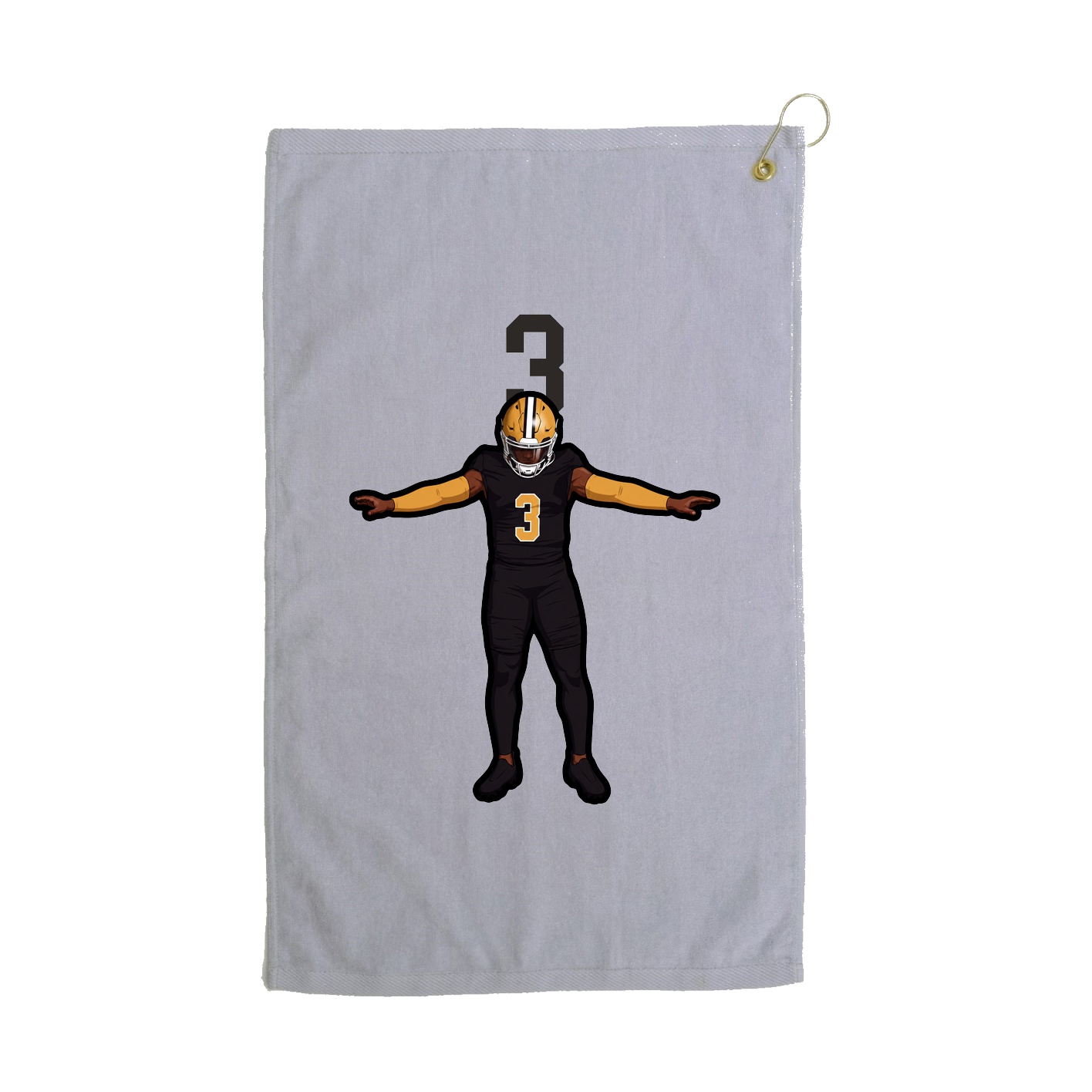 Golf Towel — Number Top in Grey