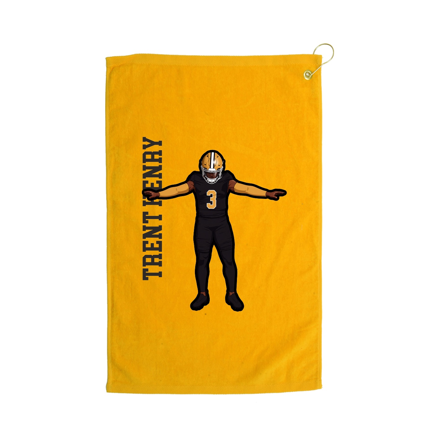 Golf Towel — Name Vertical in Gold