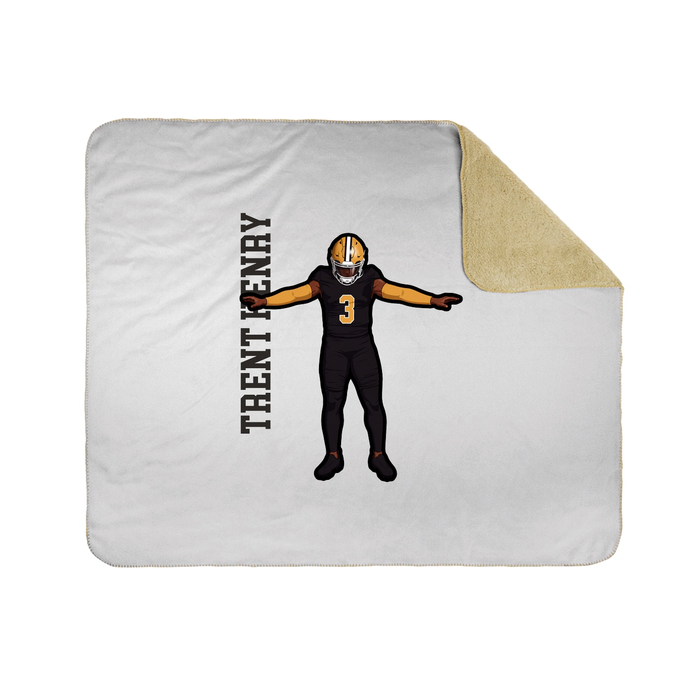 Throw Blanket — Name Vertical in White