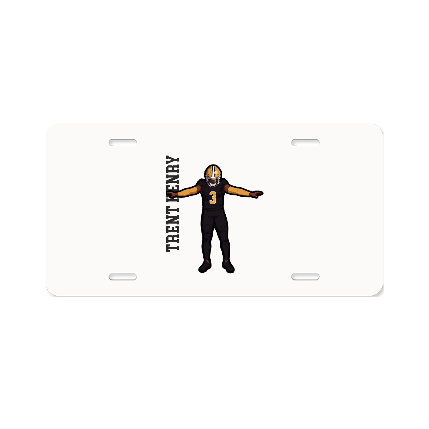 License Plate — Name Vertical in Classic