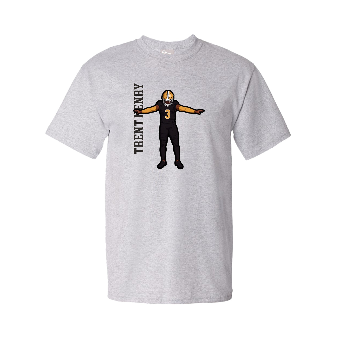 Tee — Name Vertical in Grey