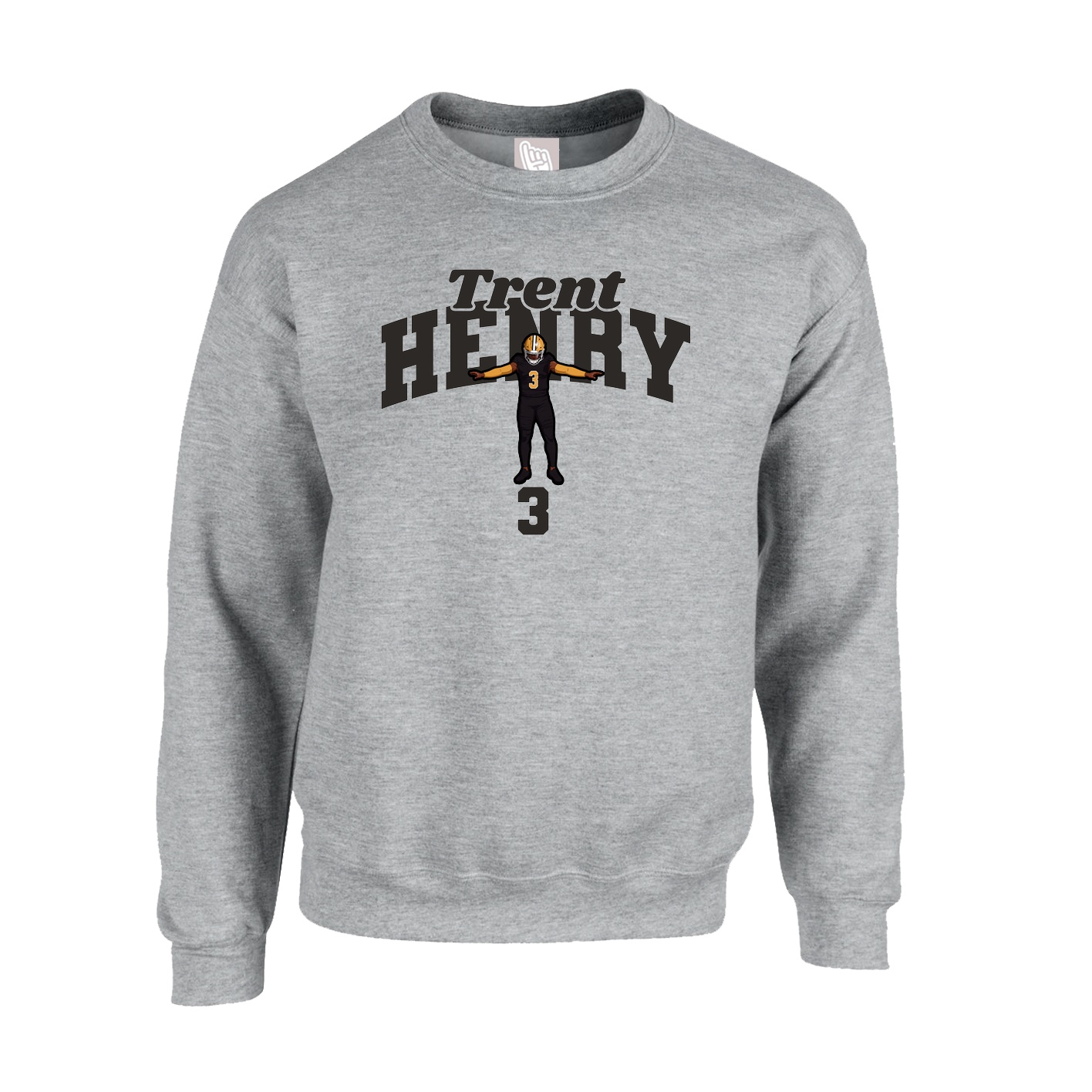 Fleece Crew — Signature Arch in Grey